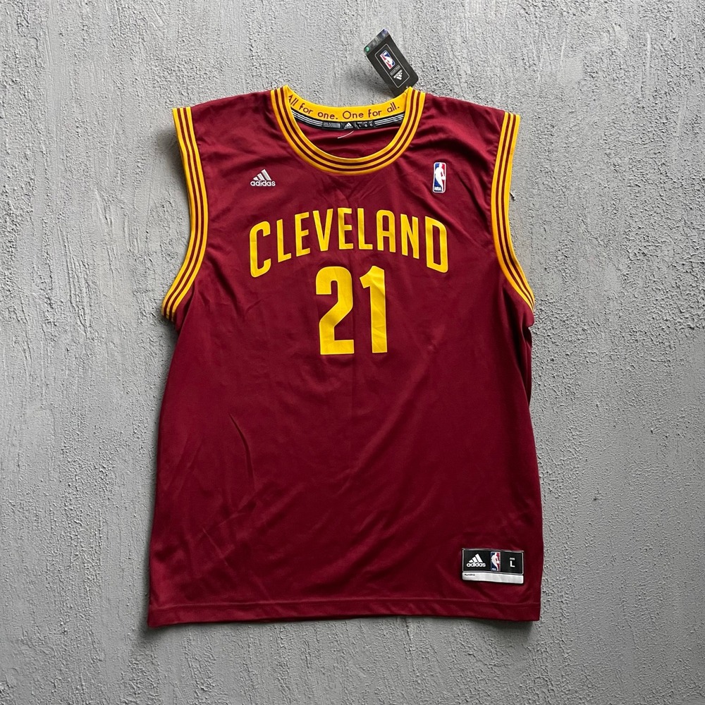Cleveland Cavaliers Hickson 21 Basketball Jersey Mens Large Red Adidas